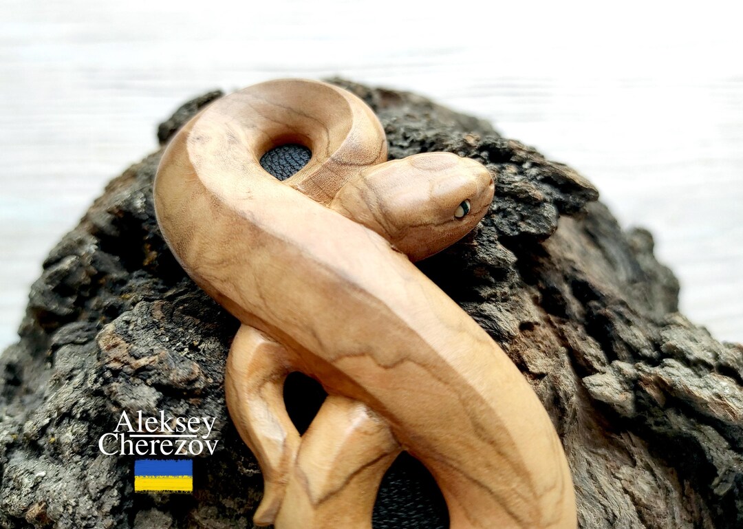 Python, Wooden Barrette Snake, Wood Carved Hair Clips, Hairgrips, Hair ...