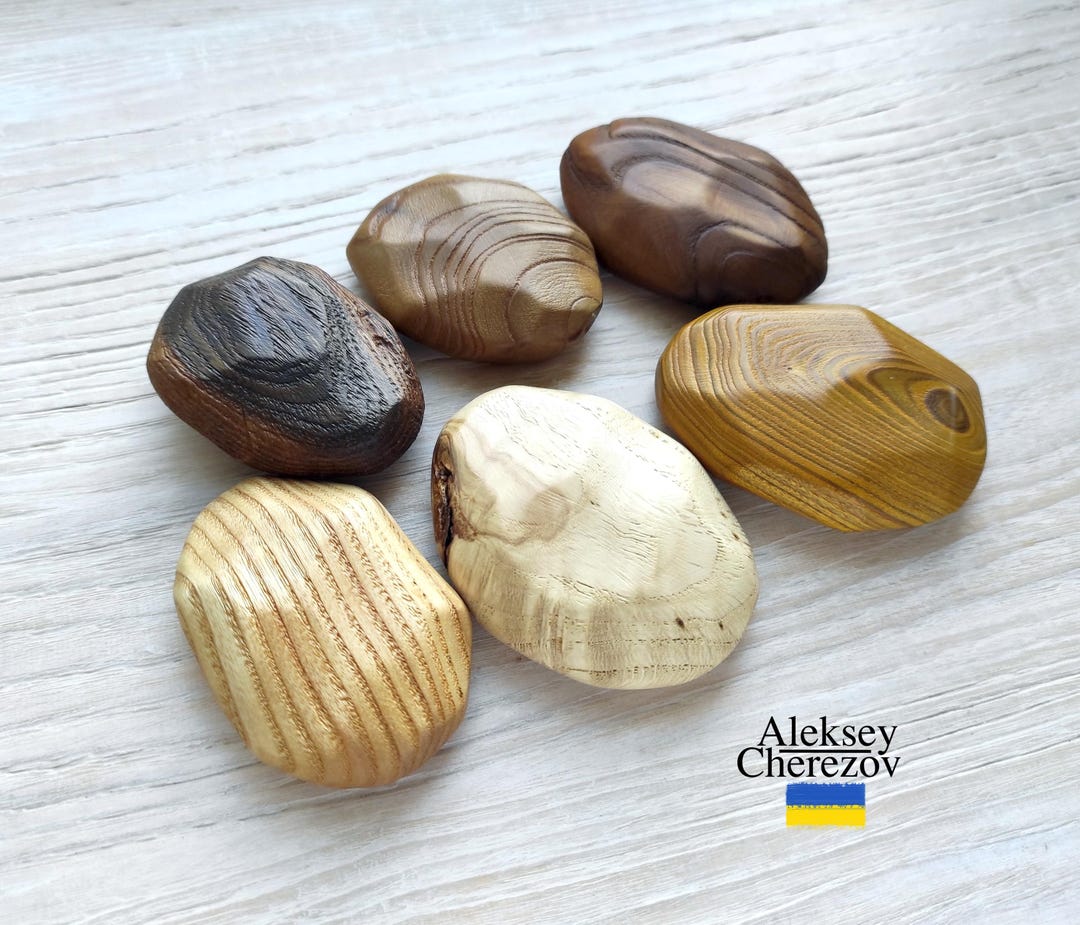 Pebble Magnets Hand Carved Fridge Magnets. Wooden Pebbles. - Etsy