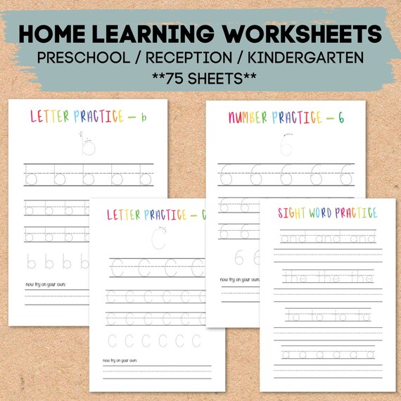 preschool reception kindergarten printable worksheets line etsy