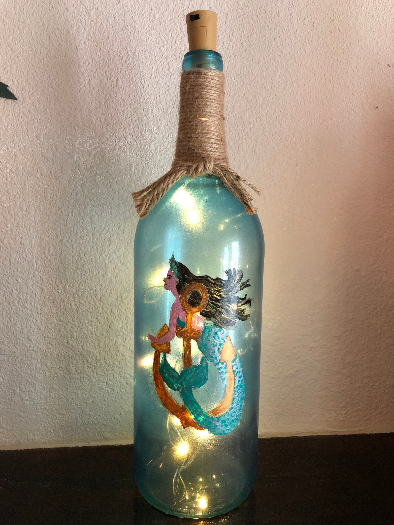 Mermaids from the Ocean on 1.5 L lighted wine bottles Etsy