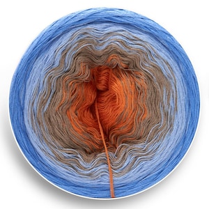 Ocean Sunset Gradient Yarn Cake: Cotton Acrylic Ombre Yarn