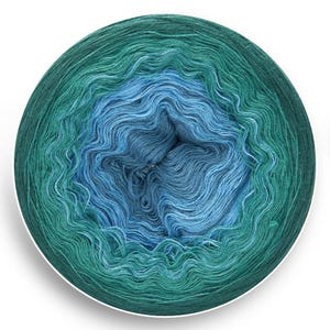 Sky Meets Grass Gradient Yarn Cake: Cotton Acrylic Ombre