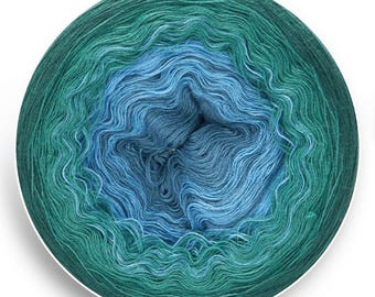 Sky Meets Grass Gradient Yarn Cake: Cotton Acrylic Ombre