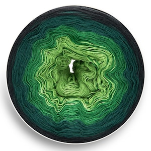 Forever Green Ombre Yarn Cake: Cotton Acrylic Gradient Roll