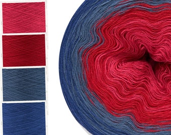 Gradient Yarn Cake, Color Burst, (#16), Cotton Acrylic, Ombre Yarn Cake, Crochet, Knitting