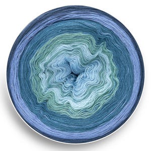 Icy Blue Ombre Yarn Cake: Cotton Acrylic Blend