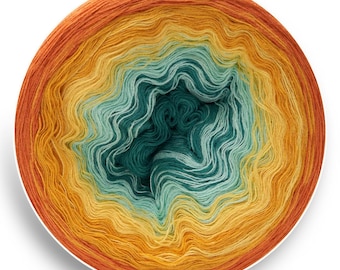 Summer Time Gradient Yarn Cake: Cotton Acrylic Ombre Yarn