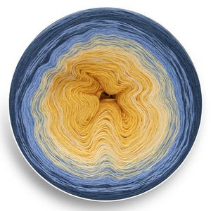 Beach Day Ombre Yarn Cake: Cotton Acrylic Gradient Yarn