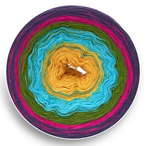 Carousel Ombre Yarn Cake: Cotton Acrylic Gradient Yarn