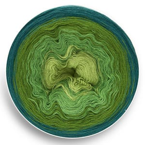 Green Ombre Yarn Cake: Cotton Acrylic Gradient Roll (#47)