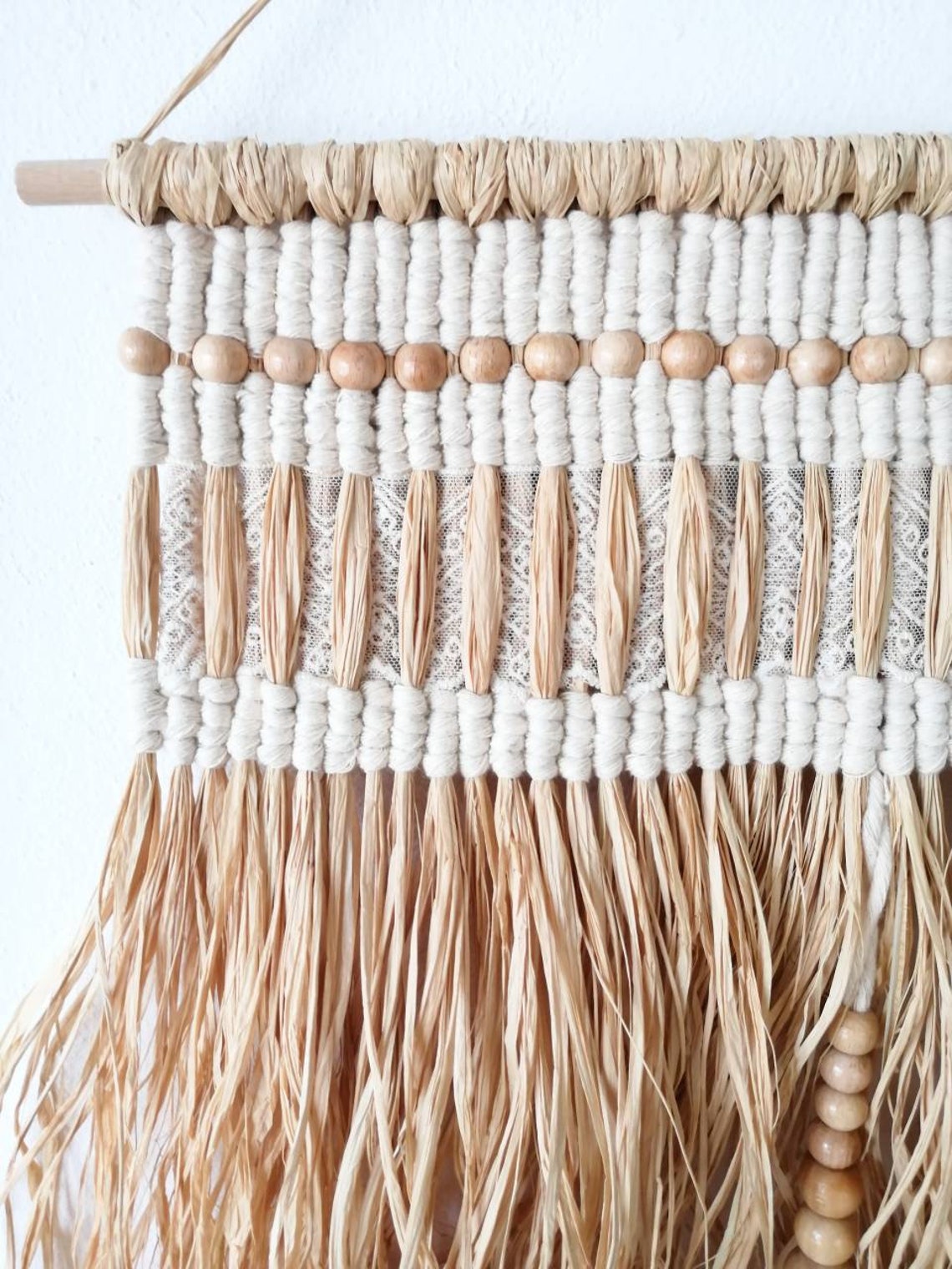 Macrame African Style Fringed Wall Hanging Hand Knotted Etsy