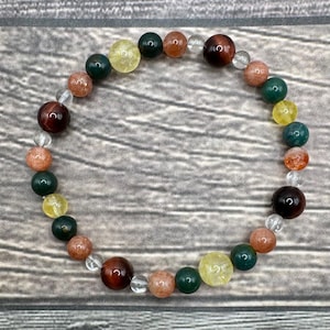 Energize the Body and Mind healing gemstone bracelet | crystals for chakra healing | natural remedies for exhaustion | crystals for courage
