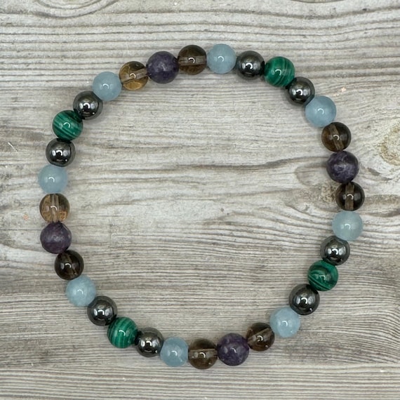 ADD & ADHD Support healing gemstone bracelet for help focusing, anxiety relief, and more with authentic, natural crystals on stretch cord