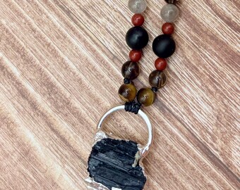Inner Strength and Protection Adjustable gemstone Necklace | healing gemstone necklace | crystals for protection crystals for strength