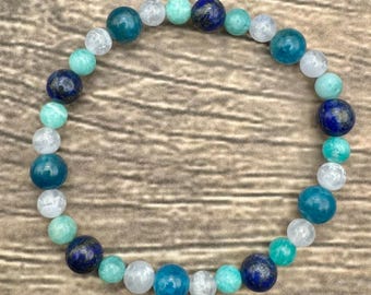 Thyroid Support Bracelet | crystals for thyroid health | help for thyroid | natural thyroid health | crystals for healing | healing thyroid