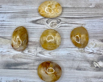 Small Golden Healer Quartz Palm Stone | crystal for healing | help with healing | master healer | connect to source energy | heal the body