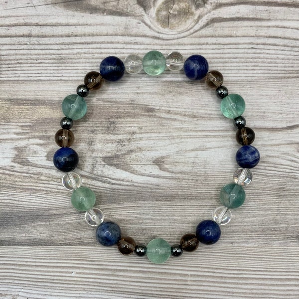 Mental Clarity bracelet | help with focus | crystals for focus | student help | crystals for students | exam help | think clearly