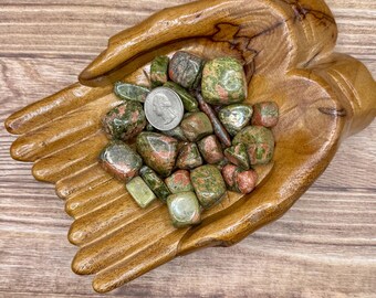 Unakite tumble | crystals for fertility | crystals for menopause | fertility support | crystals for healing grief crystals for heart chakra