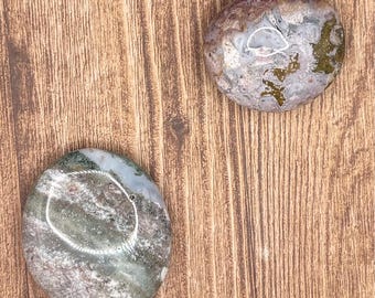 Galaxy Ocean Jasper Palm Stone | colorful ocean jasper pocket stone | crystals for relaxation | crystals for love | heal the heart chakra