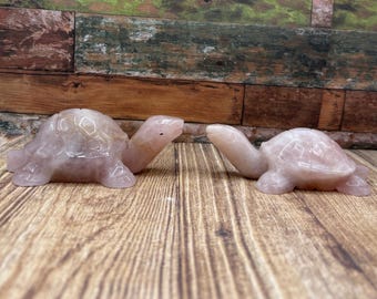 Large Rose Quartz Tortoise crystal carving | pink turtle | large turtle crystal | unique gift for her | unique carving | unique turtle gift