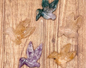 Flying Bird handcarved Crystal Carving | crystal bird decor | gift for bird lover | unique bird gift | unique crystal bird | gemstone bird