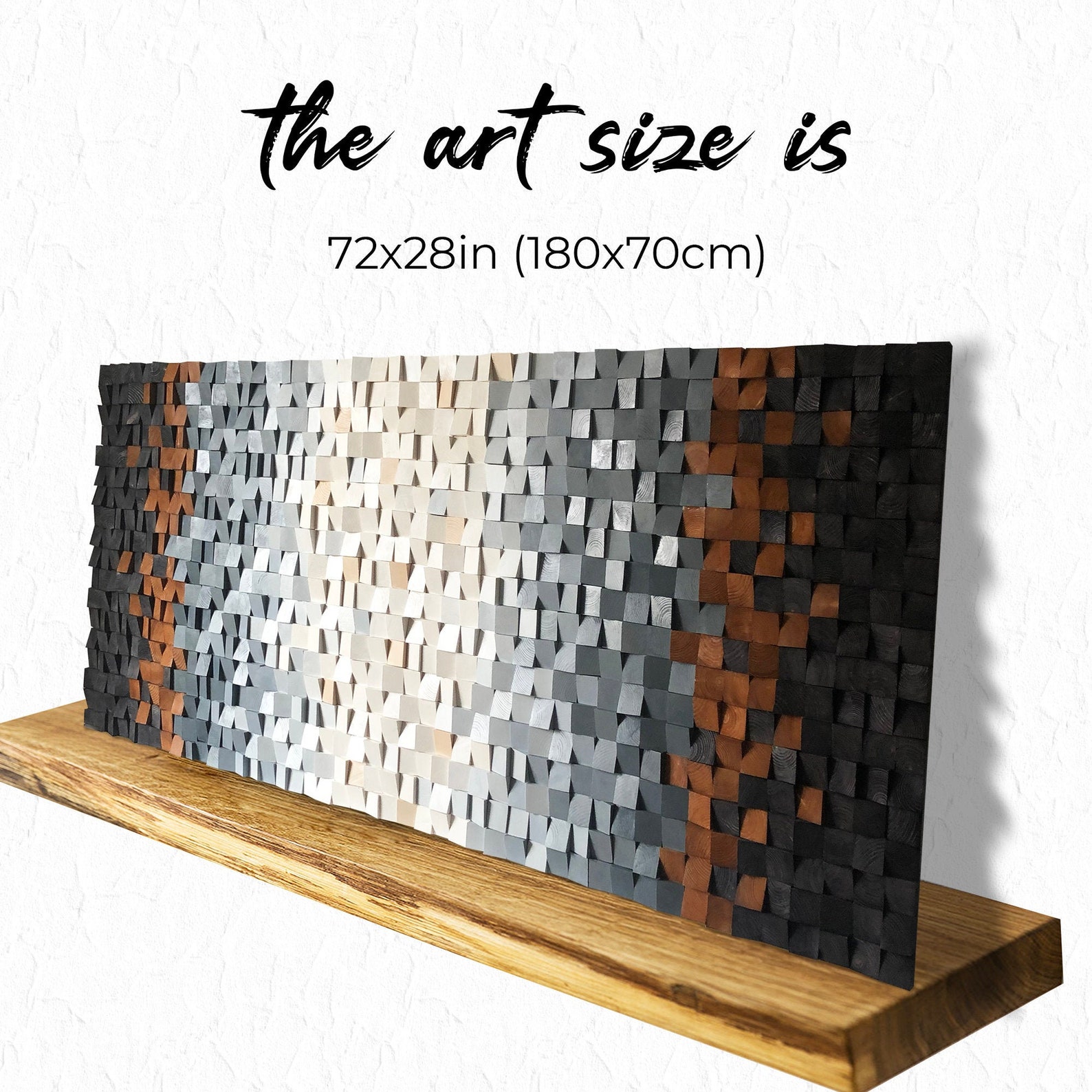 Offwhite wood wall art wall art wood wall decor large Etsy