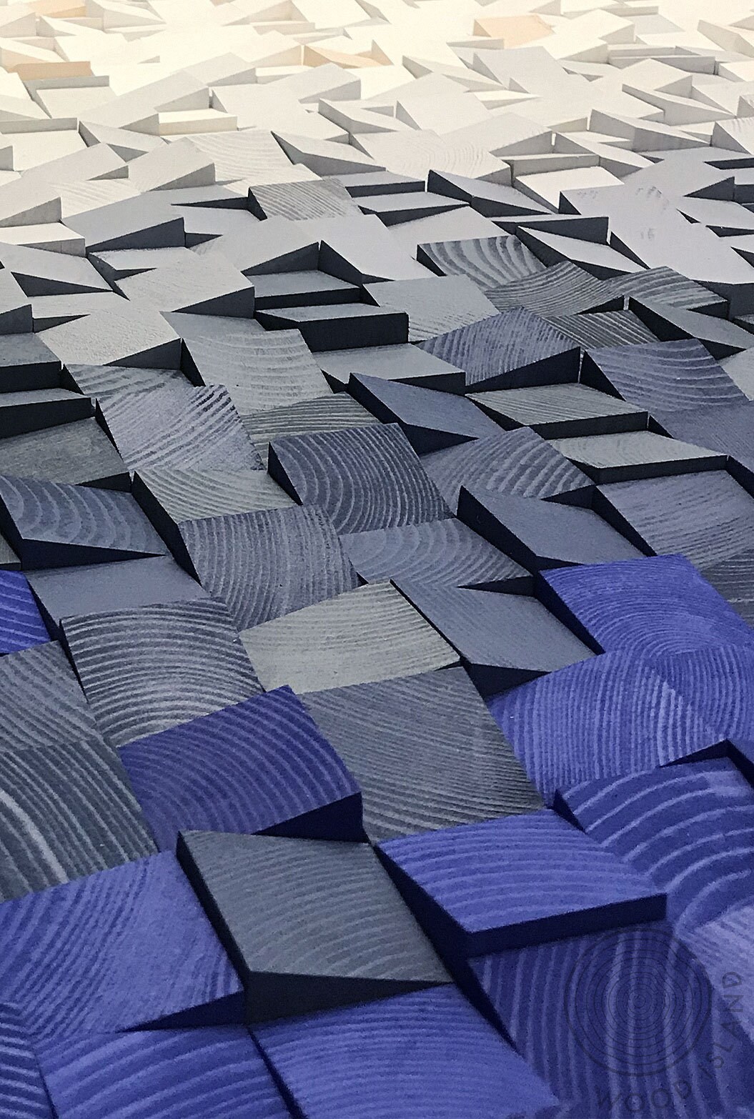 Deep blue Wood Wall Art Wood Wall Decor Extra Large Wall Etsy