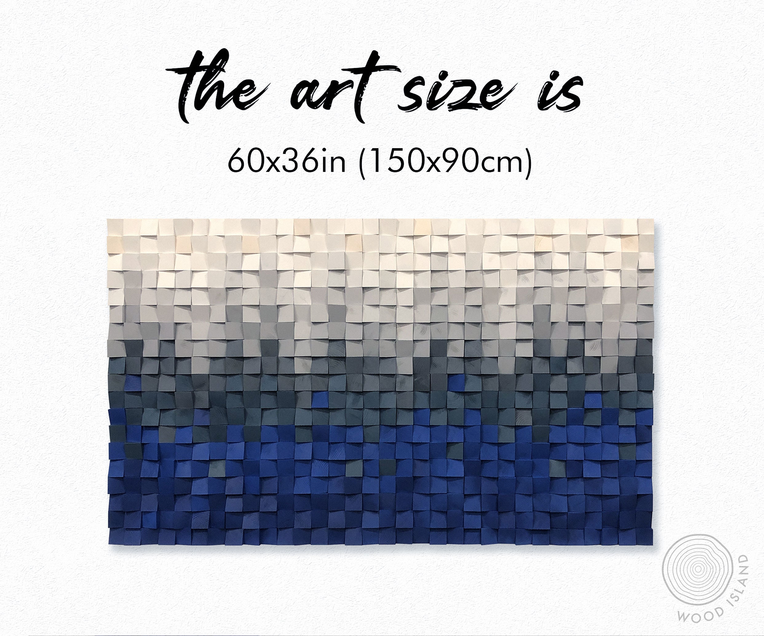 Deep Blue Wood Wall Art Wood Wall Decor Extra Large Wall Etsy Canada