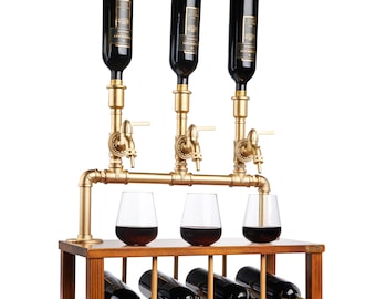 Spritdispenser för bar - Industriell stil för alkoholflaskor - 100 % livsmedelssäker whisky-, sprit- och vinkranpresent till honom