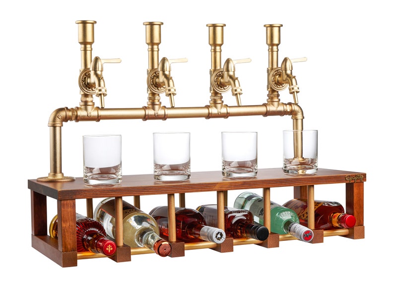 Liquor Dispenser for Bar - Industrial-style Alcohol Liquor Bottle ...