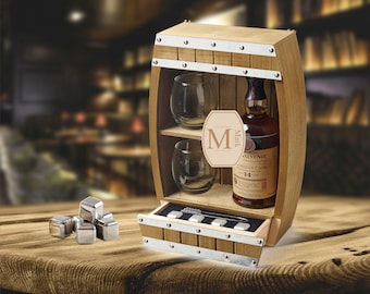 Entertain in Style" Barrel Wine & Whiskey Wall Holder, Vintage Home Bar Accent, Ideal for Wine Lovers Gift