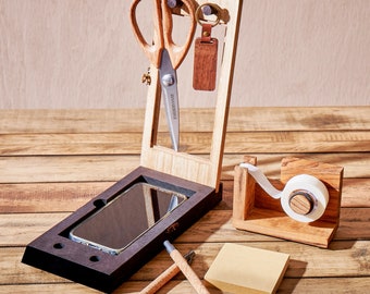 Docking station desktop organizer for home or office space