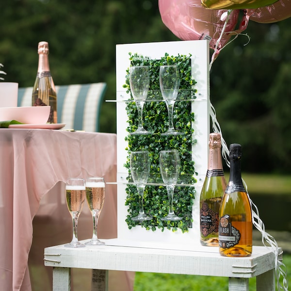 Personalized Champagne display stand" | 4 flute  stand - for your party or event display"