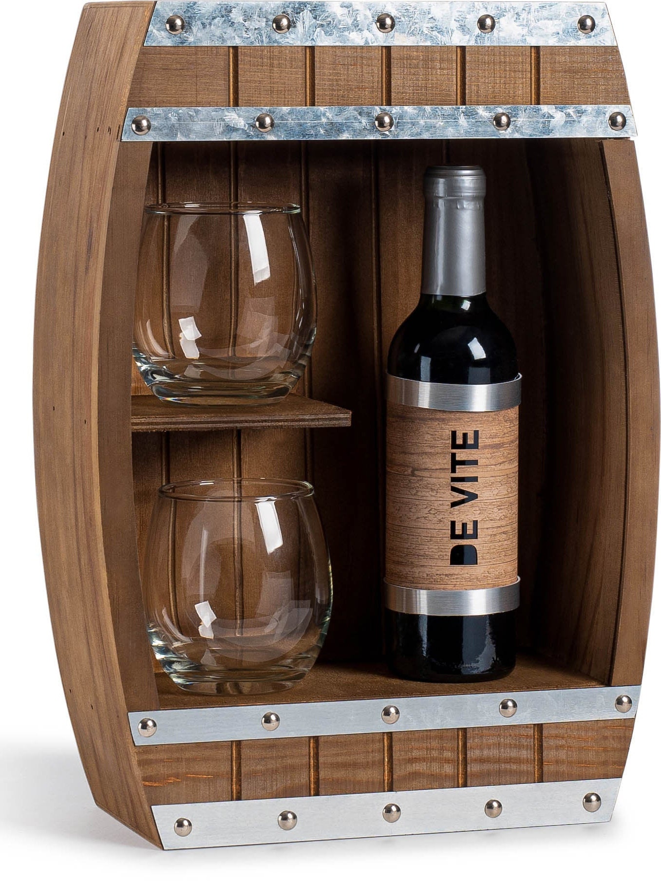 素朴なワイン ウイスキー ラック - パインウッド バレル 木製