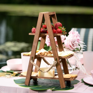 3 Tier Tray, Treat Ladder, Three Tiered Tray Stand, Hosting Trays, Afternoon Tea Party Entertaining Serving Station Stand for Table Top