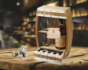 Entertaining Enthusiast's Barrel-Shaped Wine/Whiskey Rack, Wall Art Liquor Storage, Perfect for Hosts, Gift Idea