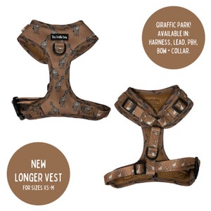 The Crafty Dog Co - Giraffic Park Adjustable Vest Harness Adventure Garden Brown Dogs Safari Tan Bronze boy girl puppy