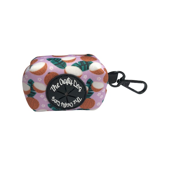 The Crafty Dog Co - Portasacco per cacca di cocco - Accessorio Autunno Estate Noci di cocco Tropicale Lilla Viola Verde Margherita Foglie Regno Unito Ragazza Ragazzo Cucciolo