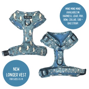 The Crafty Dog Co - Mine Mine Mine verstelbaar vest harnas meeuwen blauw kust zomer