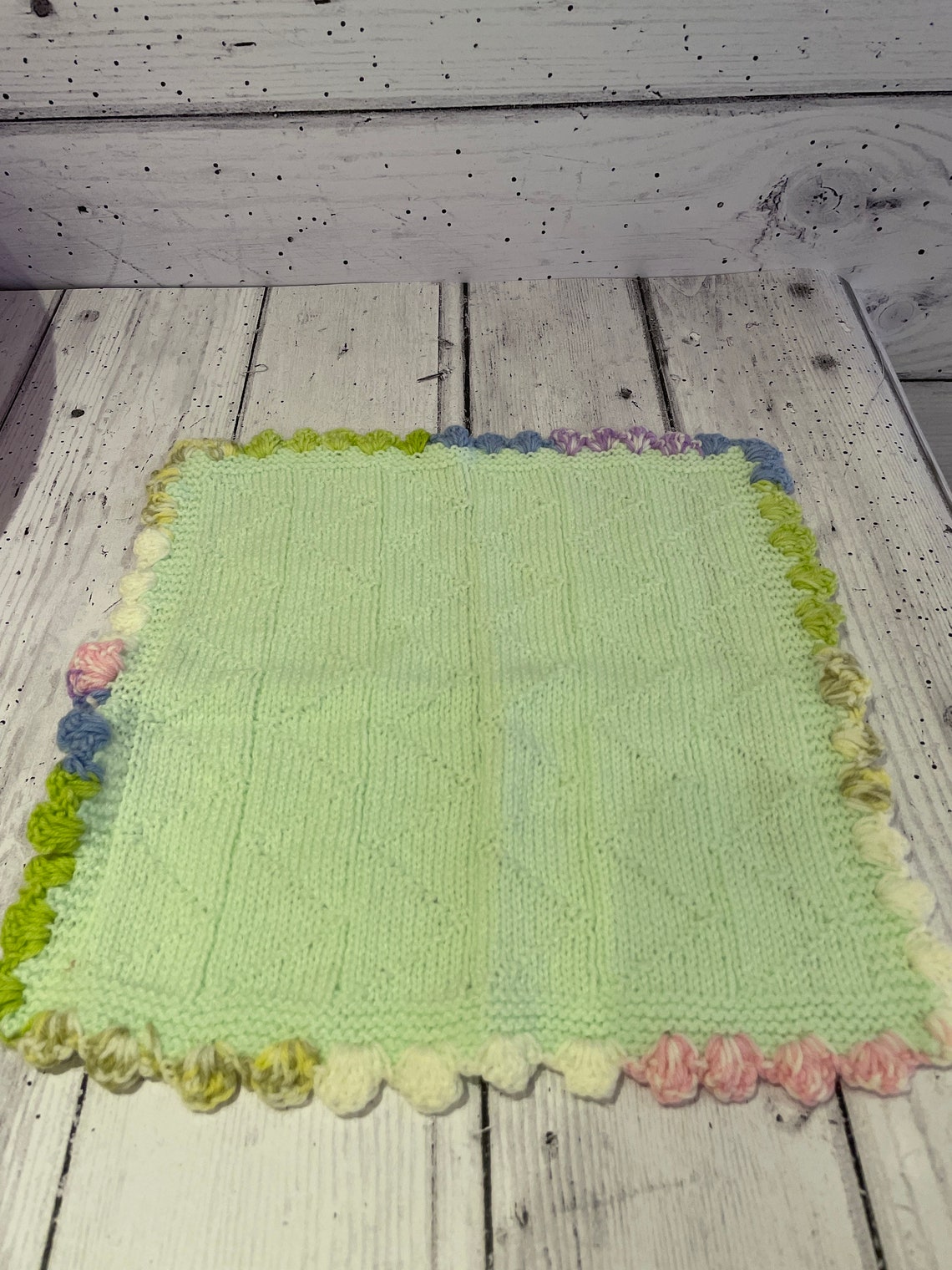 Small Baby Reborn Dolls Blanket Crocheted and Knitted Mint Etsy