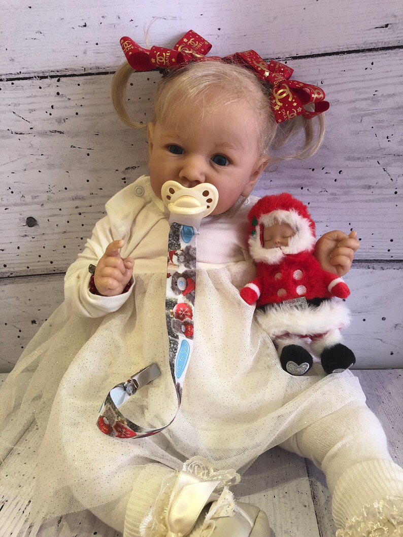 Baby Reborn Dolls Dummy Pacifier Clip and Matching Bib Etsy