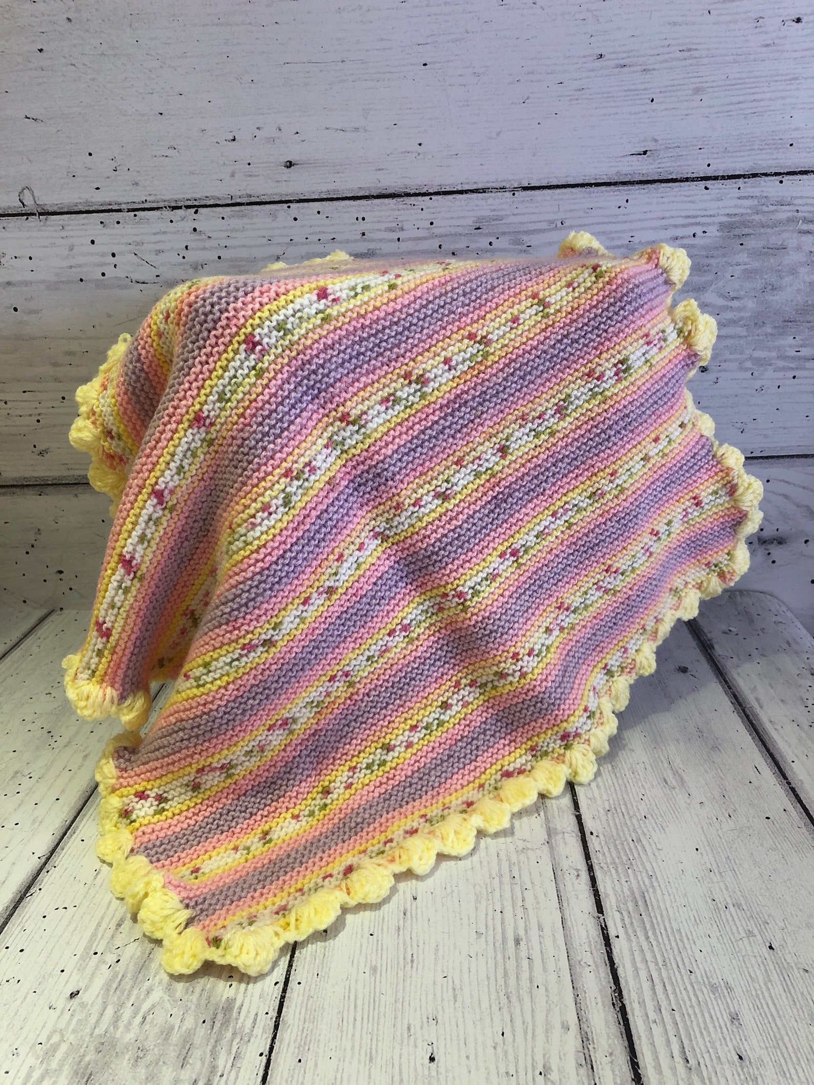 Baby reborn dolls medium knitted blanket pastel rainbow with Etsy