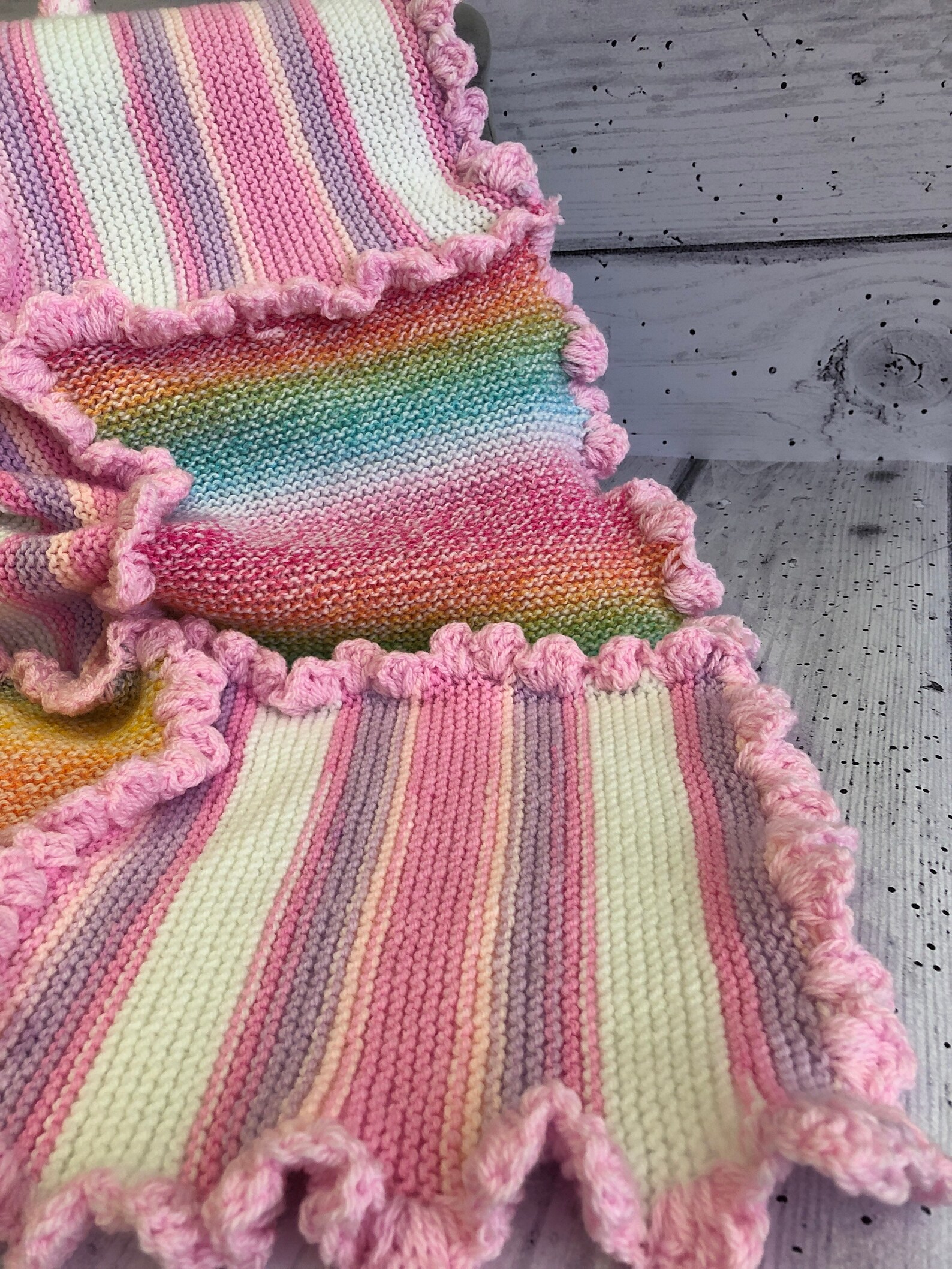 Baby Reborn Dolls Crocheted & Knitted Blanket Pink Lilac Etsy