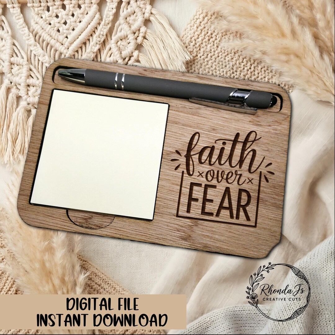 Fear Sticky Note Faith Over Fear Sticky Notepad Holder Laser SVG File (digital Download ...