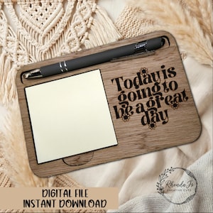 Affirmation Sticky Note Pad Holder SVG Laser Cut File (Digital Download)