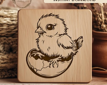 Adorable Baby Chick Hatching SVG File Design Element