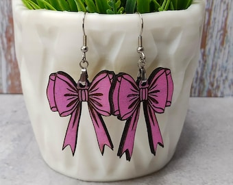 Bow Knot with Ribbons Earring Laser Cut SVG File