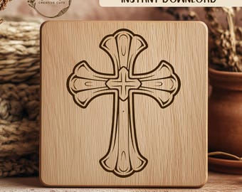 Ornate Decorative Cross Outline SVG File Design Element
