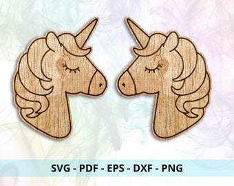 Unicorn Earring Stud SVG Laser Cut File (Digital Download)