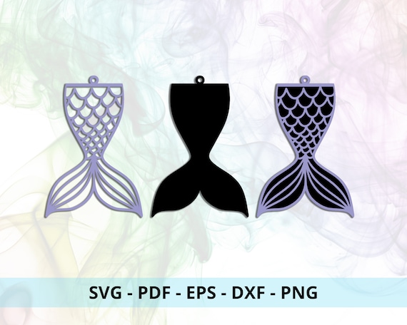 Download Mermaid Tail Earring Template Earring Svg Cut File For Etsy